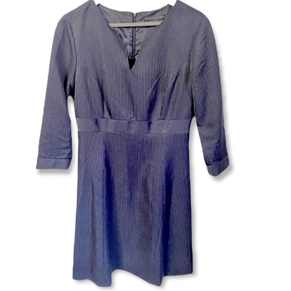Preston & York classy minimalist pinstripe long sleeve fit & flare